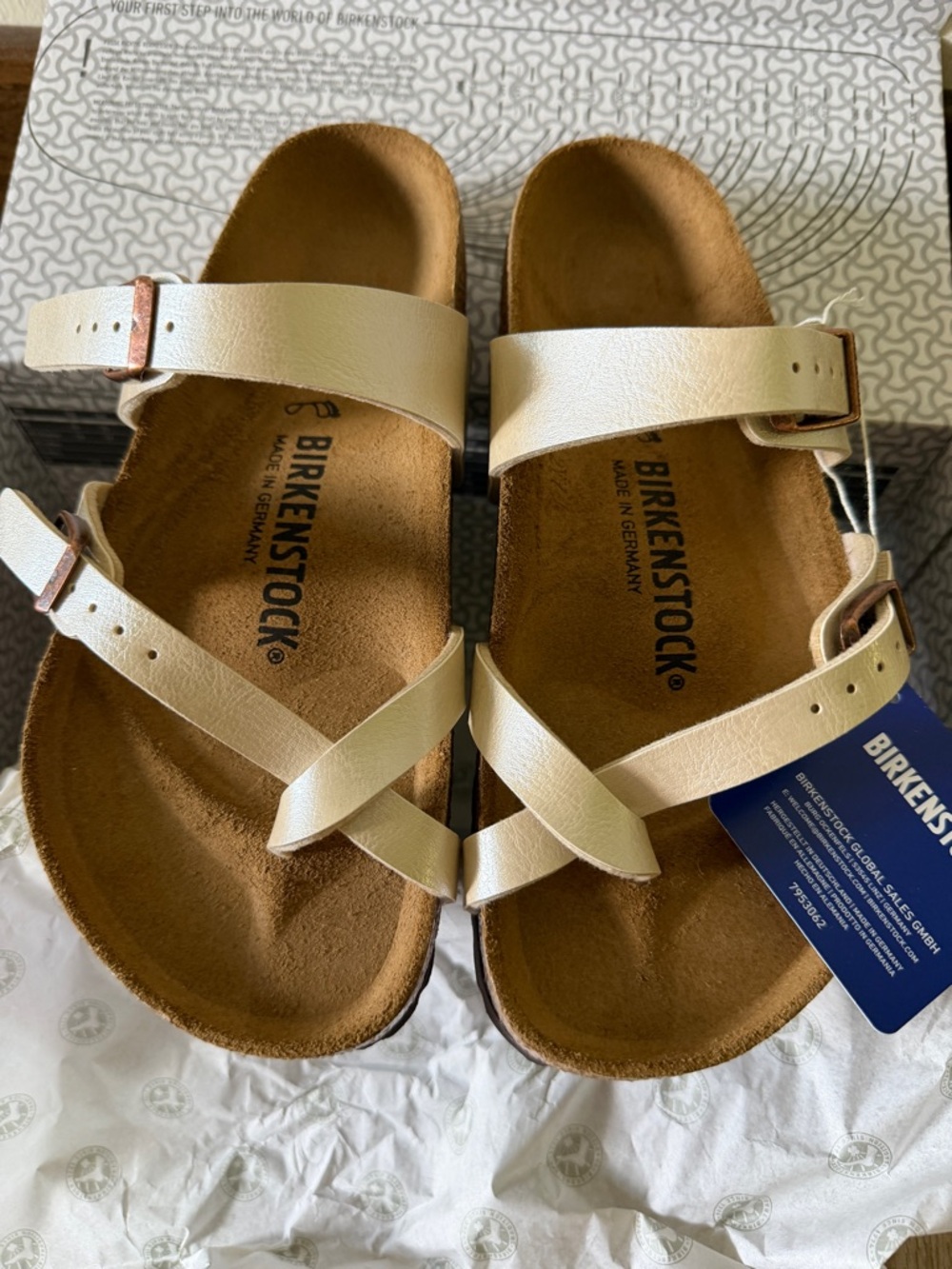 Birkenstock Mayari Pearl White Sandals NWT